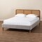 Baxton Studio Rosita Mid-Century Modern Light Grey Velvet Fabric and Walnut Brown Finished Platform Bed-Queen 242-13530-ZORO - alternate 9
